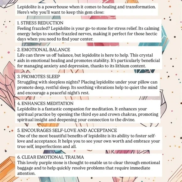 Lepidolite Bracelet 7mm Purple Mica - Picture 5 of 5